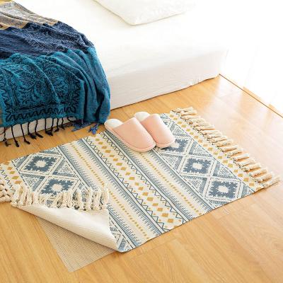 China Hand Washable - Area Rug Cotton Woven Geometric Washable Non Slip Mat Home Decor Area Rugs For Bedroom Door Hallways Laundry for sale