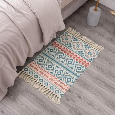 China Chic Area Rugs Washable Loom Cotton Hand & Tassel Woven Throw Blankets Skid Non Blanket for sale