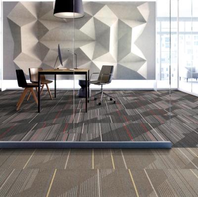 China Washable Easy Washable Movable Commercial Carpet Cover PVC Office Tiles Mat Office Nylon Fire Retardant Mat for sale