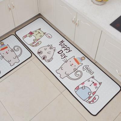 China Anti Slip Kitchen Mat Waterproof Custom Printed Indoor Vinyl PVC Kitchen Cover Washable Floor Mats Dust Proof for sale