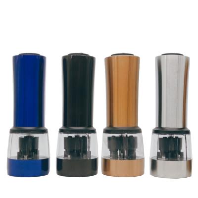 China Sustainable Unique Shaped Stainless Electric Salt And Pepper Grinder Set Pepper Mill for sale