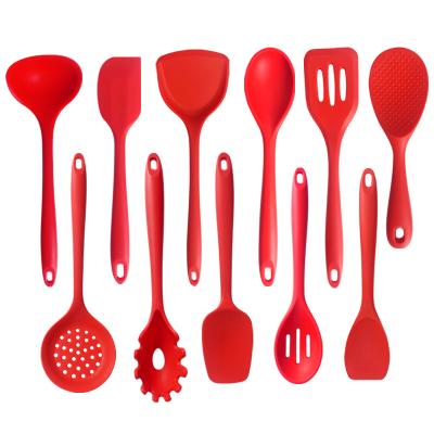 China Viable Home Kitchenware Silicone Spatula Spoon Set Non-Stick Silicone Kitchen Utensils 11 Set Cooking Tool Kit for sale