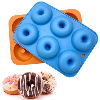 China Sustainable Silicone Donut Mold Baking Tools Fondant Cake Tools Chocolate Silicone Donuts Mold for sale