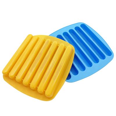 China Long Viable Strip Biscuit Ice Cube Cake Baking Tray Silicone Biscuit Chocolate Sticks Baking Molds for sale