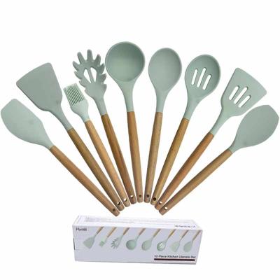 China Stocked Amazon Hot Selling Good Quality Cooking Set Silicone Kitchen Utensils for sale