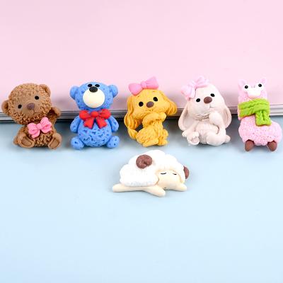 China Europe 1bag Kawaii Animal Cartoon Rabbit Flatback Resin Cabochon Fitting Phone Deco Parts DIY Accessories Scrapbooking Craft for sale