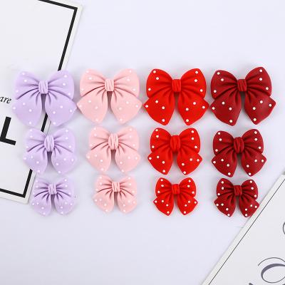 China Mixed Europe Resin Bowknot Dot Crafts Flatback Cabochon Scrapbooking Decorations Fit Hair Clips Pearl Embellishments Diy for sale