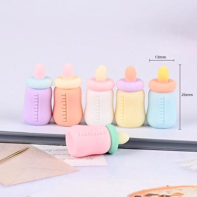 China 60Pcs/Bag Cute Europe Simulation Milk Bottle Kawaii Scrapbooking Food Flat Back Resin Cabochon For DIY Craft Embellishments Accessories for sale