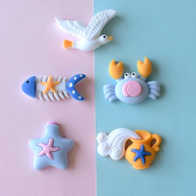 China 100Pcs/Bag Cute Europe Seagull Crab Drift Bottle Resin Cabochons For Phone Shell Hair Bow Centerpiece Decoration Accessories for sale