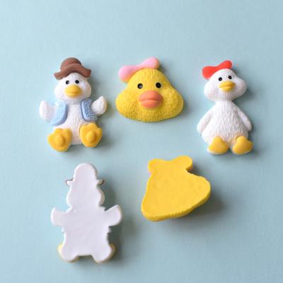 China 100pcs Europe Accessories Cartoon Duck Resin Animals Flatback Cabochon DIY Craft Phone Hair Bow Center Decoration for sale