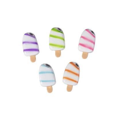 China 50Pcs/Bag Europe Cute Striped Ice Cream Resin Cabochon Flatback For Phone Shell Hair Bow Centerpiece Decoration Accessories for sale