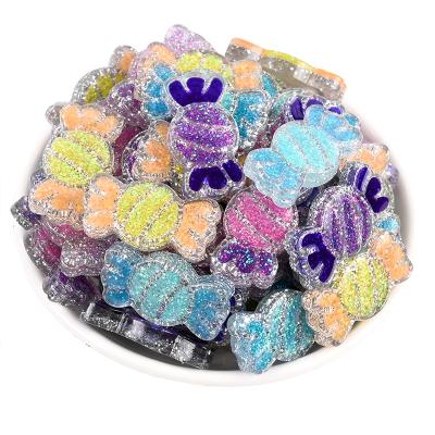 China 100Pcs/Bag Europe Glitter Sweet Candy Resin Flat Back Cabochon For Hair Bow Center Phone Shell Decoration Accessories for sale