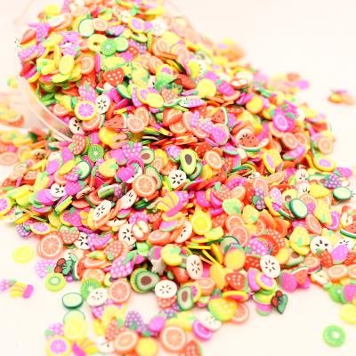 China Europe Mixed Polymer Clay Fruit Slices Fruit Slices 3D Nail Art Polymer Clay Fruit Slime Fillers Gift For Kids for sale