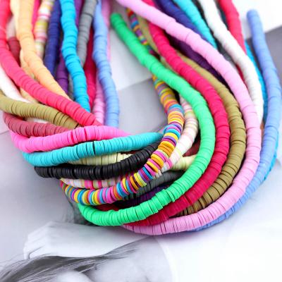 China 6mm*40cm Cute Handmade Polymer Clay Spacer Beads Round Soft Natural Bulk For Jewelry Bracelet Necklace Making for sale