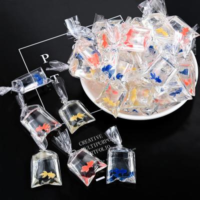 China 50pcs Romantic Simulation Water Bag Fishes Resin Cabochon 3D Figurines DIY Pendants Transparent Miniature Accessories Scrapbook Accessories for sale