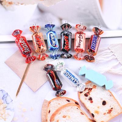 China 50pairs simulation chocolate resin romantic candy charms cabochon pendants for jewelry making bracelets necklace earrings making for sale