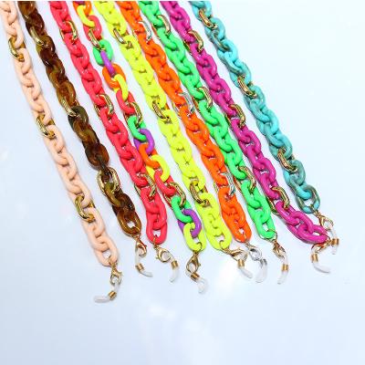 China masking /glasses holder & Spring Chunky Acrylic Resin Chain Glasses Strap Lanyard Hanger Ladies Accessories Anti Lost Masked Chain Candy Color Sunglasses for sale