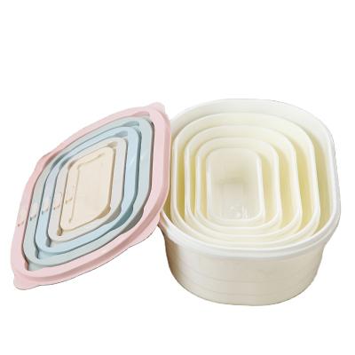 China Wishome Freshness Preservation Rectangle 5PCS Box Plastic Container Hot Selling Fresh Storage Box For Home for sale