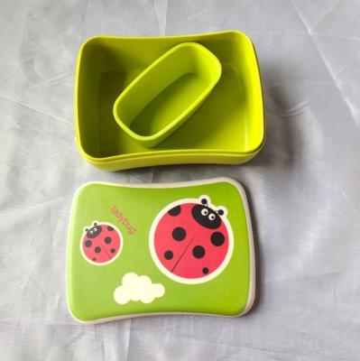 China Wishome Single Layer Heatable Storage Fiber Bamboo Bento Lunch Box For Kids for sale