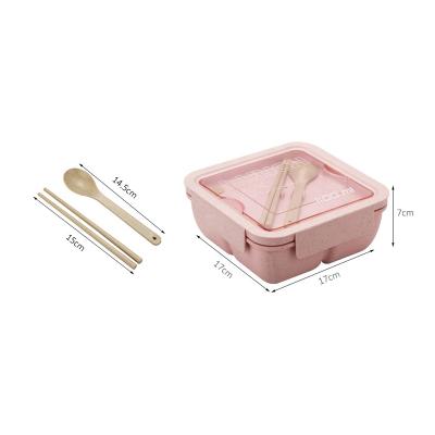 China Wishome Popular Heatable Storage Wheat Straw Bento Lunch Box for School for sale