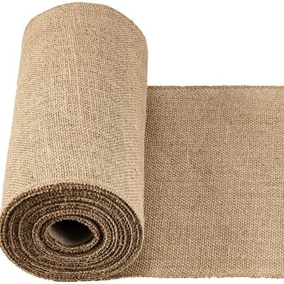 China Sustainable Degradable Jute Christmas Table Runner Burlap Material For Wedding for sale