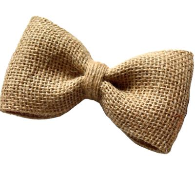 China Simple Hessian Fabric Burlap Bow Ties For Craft for sale