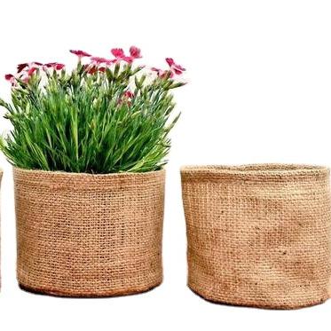 China Fashionable Customized Natural Bags Eco Friendly Jute Bags Hessian For Plants for sale