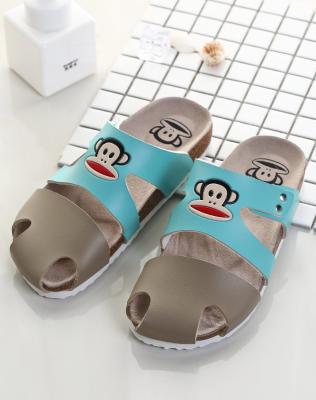 China Cartoon Women Sky Blue Instep Cork Toe Cork Beach Shoes Anti Smell And Soft Flexible Anti Comfy Shoes for sale