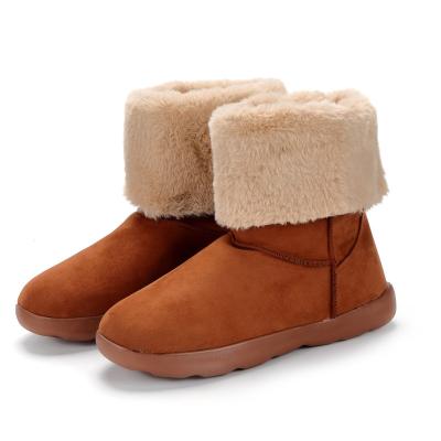 China Round Lining Winter Warm Fur Boots for Women and Ladies, Women's Mid Calf EVA Short Fashion Snow Boots for sale