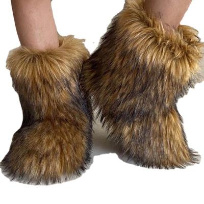 China Fashion Trend Winter Shoes Women Snow Boots With Bag Headband Luxury Fur Winter Boots For Women for sale