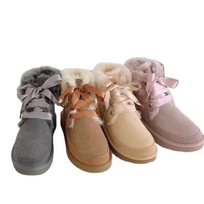 China 2022 Fashion Trend Women's Good Quality Snow Boots 100% Genuine Natural Fur Women Leather Sheepskin Wool Winter Boots Warm Shoes for sale