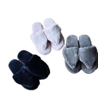 China New Fur Slides Women's Anti-Slippery Slippers Summer Furry Foot Wear Outdoor Wear for sale