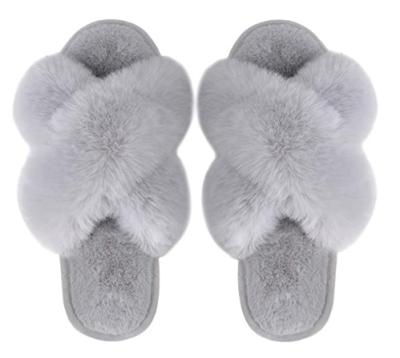 China Fashion Trend Women's Slippers Winter Shoes Flat Soft Home Indoor Fur Woman Slippers Warm Soft Slip On Pink Black Gray Female Slipper De for sale