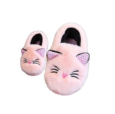 China Lightweight Wholesale Custom Animal Shaped Cute Cat Shape Kids Cheap House Slippers for sale