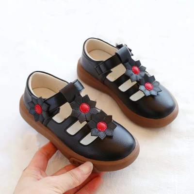 China Children's shoes girls shoes elegant custom logo leather children's shoes lightweight party black shoes children's sandals for sale