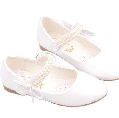 China Autumn Spring PU Children TPR Shoes Girls Anti-slippery Sole Princess Shoes White Pink White Shoe For Children for sale