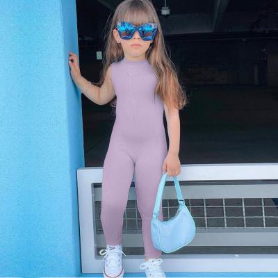 China Anti-pilling Solid Candy Color One-Piece Overalls For Kids Baby Rompers Infants Girls Baby Clothes 2022 Summer Sleeveless for sale