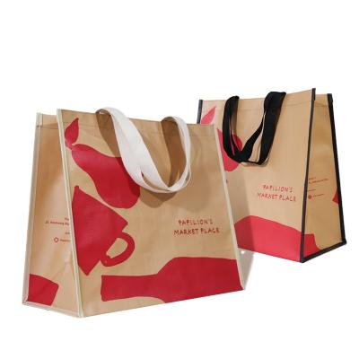 China Wholesale Reusable Promotional Disposable Laminated Custom Logo Printed Foldable pp Nonwoven Grocery Tote Shopping Bag for sale