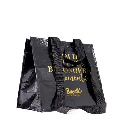 China High Quality Custom Printed Logo Laminated Reusable Shopping Tote Bag With Double Handle Market Wholesale Recyclable RPET Packable for sale