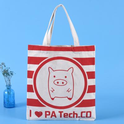 China Customized Recyclables Recycle Organic Cotton Canvas Tote Shopping Bag With Print Logo for sale