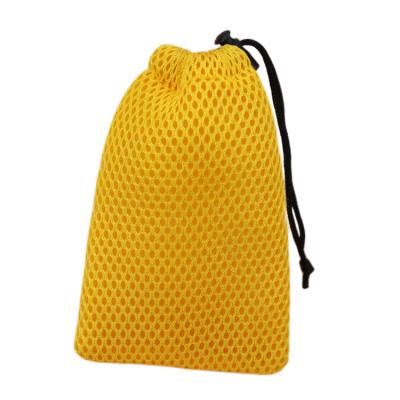 China Recyclable High Quality Sandwich Electronic Product Bags Polyester Mesh Drawstring Cell Phone Headset Pockets for sale