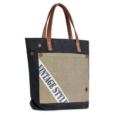 China Vintage Vintage YIMYIK Style Lady High Quality Patchwork Tote Bags Large Capacity Women Canvas Shoulder Bags for sale