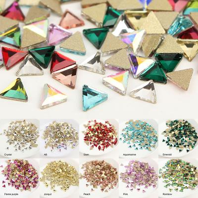 China Wholesale Pointback Flatback Crystal Stones Triangle 3mm Nail Art Rhinestones For Luxury Dress Western Wedding for sale