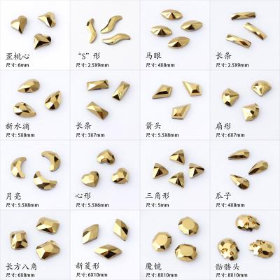 China Wholesale Pointback Flatback Crystal Stones Mine Gold Nail Art Rhinestones For Luxury Dress Western Wedding for sale