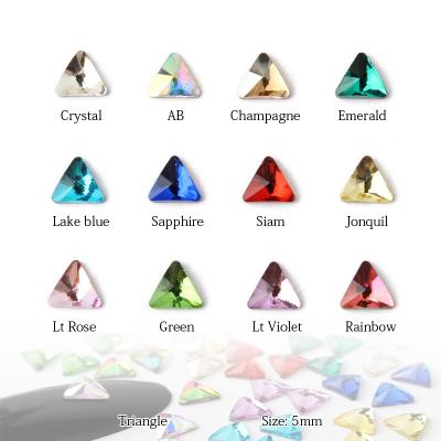 China Wholesale Pointback Flatback Crystal Stones 5mm Triangle Nail Art Rhinestones For Luxury Dress Western Wedding for sale