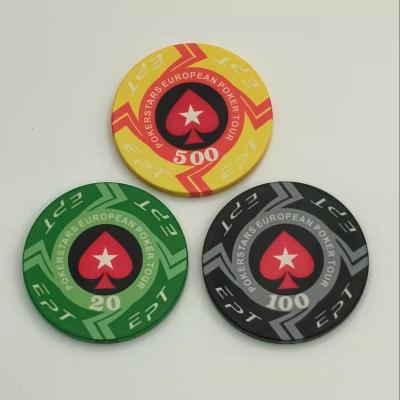 China Ceramic set of dollar poker chips for sale