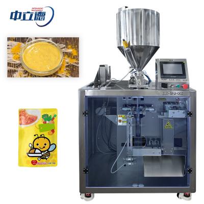 China Food Automatic Liquid Stand Up Pouch Red Curry Paste Doypack Filling Packaging Machine for sale