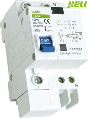 Chine Le disjoncteur actuel résiduel à C.A. de double phase, circulent en voiture les disjoncteurs évalués IEC60898-1 à vendre