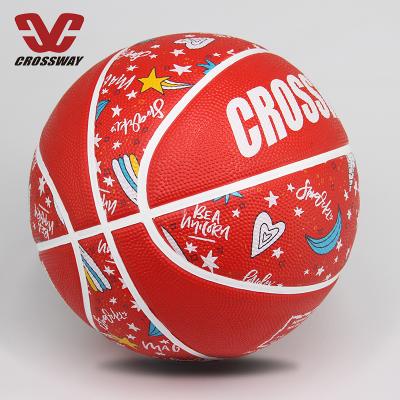 China Custom Size 3/4/5/6/7 Size 3/4/5/6/7 Flexible Non-Slip Rubber Material Printed Colorful Printed Basketball Ball For Kids for sale