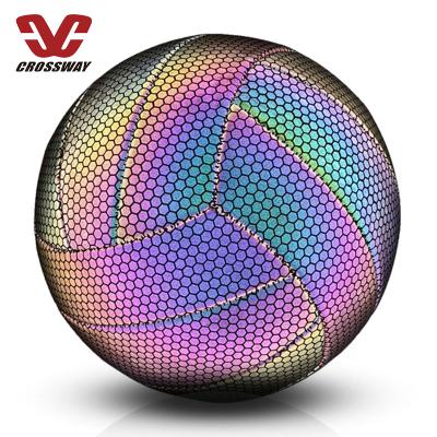 China Custom Reflective Volleyball Holographic Luminous Volleyball Ball Holographic Logo Holographic Beach Glow New for sale